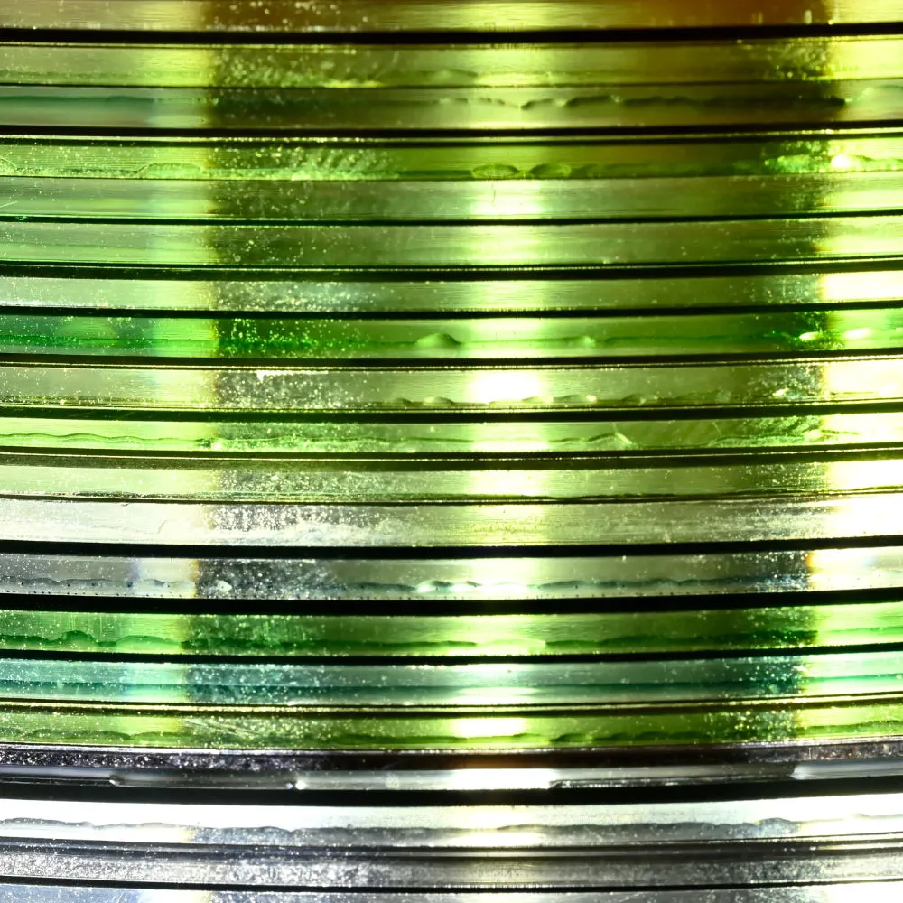 Nahaufnahme eines CD-Stapels